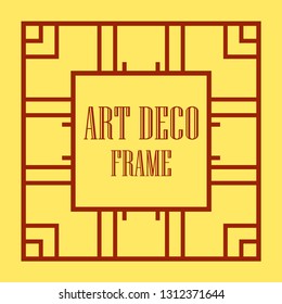Art Deco vintage ornamental retro border frame. Old retro art deco element for vintage design. Retro art deco style.