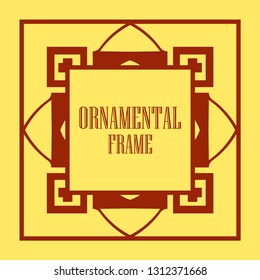 Art Deco vintage ornamental retro border frame. Old retro art deco element for vintage design. Retro art deco style.