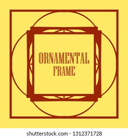 Art Deco vintage ornamental retro border frame. Old retro art deco element for vintage design. Retro art deco style.