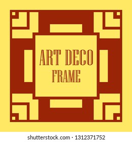 Art Deco vintage ornamental retro border frame. Old retro art deco element for vintage design. Retro art deco style.
