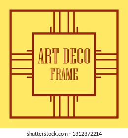 Art Deco vintage ornamental retro border frame. Old retro art deco element for vintage design. Retro art deco style.