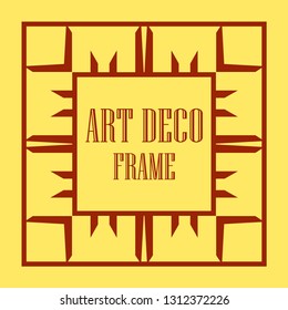 Art Deco vintage ornamental retro border frame. Old retro art deco element for vintage design. Retro art deco style.
