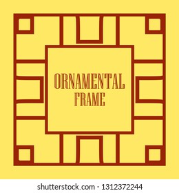 Art Deco vintage ornamental retro border frame. Old retro art deco element for vintage design. Retro art deco style.