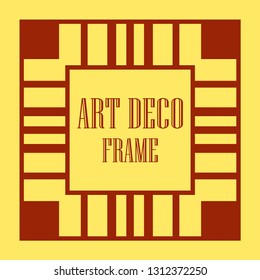 Art Deco vintage ornamental retro border frame. Old retro art deco element for vintage design. Retro art deco style.