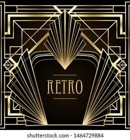 Art Deco vintage patterns and design elements. Retro party geometric background set (1920's style). Vector illustration for glamour party, thematic wedding or textile prints.