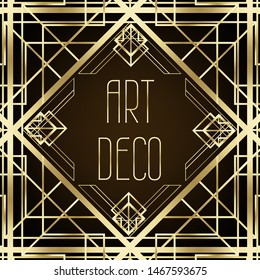 Art Deco vintage patterns and design elements. Retro party geometric background set (1920's style). Vector illustration for glamour party, thematic wedding or textile prints.