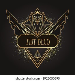 Art Deco vintage patterns and design elements. Retro party geometric background set (1920's style). Vector illustration for glamour party, thematic wedding or textile prints.