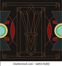 Art Deco vintage patterns and frames, Retro party geometric background vector design