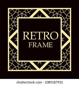 Art deco vintage retro frame. Template for design