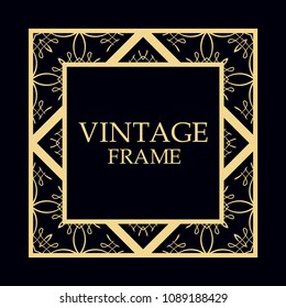 Art deco vintage retro frame. Template for design