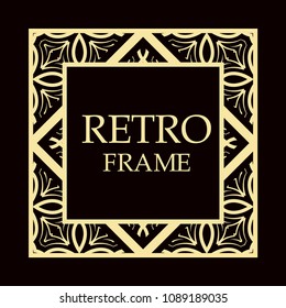 Art deco vintage retro frame. Template for design