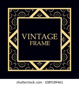 Art deco vintage retro frame. Template for design