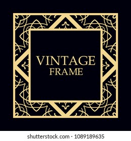 Art deco vintage retro frame. Template for design