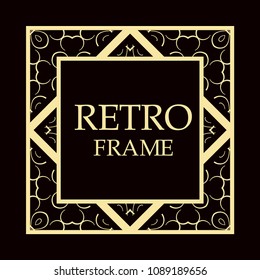 Art deco vintage retro frame. Template for design