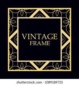 Art deco vintage retro frame. Template for design