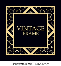 Art deco vintage retro frame. Template for design