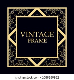 Art deco vintage retro frame. Template for design