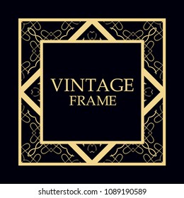 Art deco vintage retro frame. Template for design