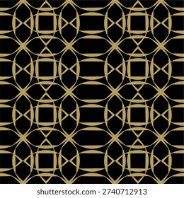 art deco vintage seamless pattern. retro geometric design Traditional Islamic pattern in gold. Arabic gold frame, mosque arch isolated on black background. Muslim architectural design elements, silhouette of Moroccan border or gate. Ramadan Kareem. eps 10