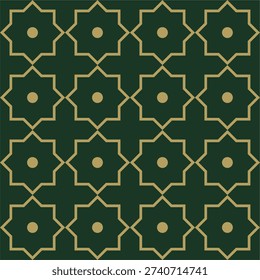 art deco vintage seamless pattern. retro geometric design Traditional Islamic pattern in gold. Arabic gold frame, mosque arch isolated on black background. Muslim architectural design elements, silhouette of Moroccan border or gate. Ramadan Kareem. eps 10