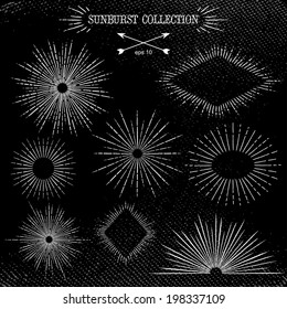 Art Deco Vintage Sun Burst Frames And Design Elements For Your Design. Great For Retro Style Projects. Vector