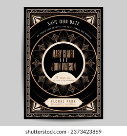 Art Deco Vintage Wedding Invitation