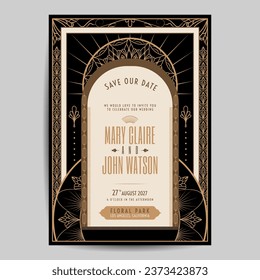 Art Deco Vintage Wedding Invitation