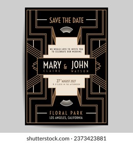 Art Deco Vintage Wedding Invitation