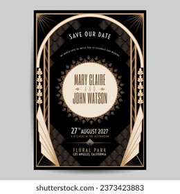 Art Deco Vintage Wedding Invitation