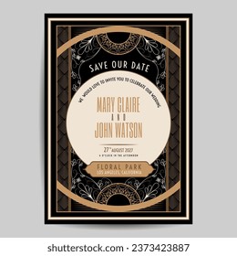 Art Deco Vintage Wedding Invitation