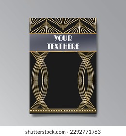 Art deco wedding invitation save the date card art nuevo. Luxury classic antique event cards design. VIP invite, Fancy party Gatsby invitation. Thank you card. Vector vintage illustration