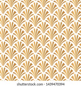Art Deco White and Gold Shell Gatsby Pattern Background Design