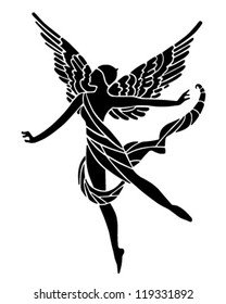 Art Deco Winged Goddess - Retro Clipart Illustration