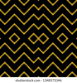 Art deco yellow line border pattern