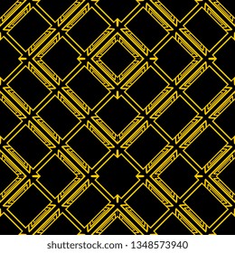 Art Deco yellow rectangular stripped seamless pattern decoration ornament
