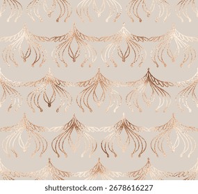 Art decorative floral seamless pattern with gold flower tiles.
