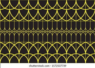 art decorative graphic black yellow geometric design abstract line seamless repeat background illustration grid pattern 