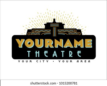 An art deco-style marquee logo for a theatre company or theatre building