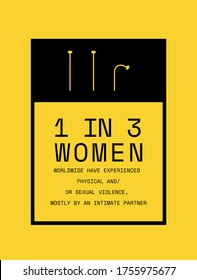 Arte dedicado al problema de la violencia hacia las mujeres, que sufren de abuso sexual y físico más a menudo que los hombres, hablando de violencia y sexismo.