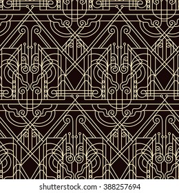 Art deko - seamless pattern in vintage style of the twenties beginning of the twentieth century