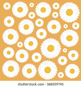 Art delicate daisy chamomile back pattern yellow