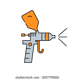 art and design, airbrush, graffiti line icon colored. element of car repair illustration icons. Signs, symbols can be used for web, logo, mobile app, UI, UX