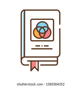 Art and design book color line icon. Conceptual ideas. Creative activity that expresses imaginative or technical skill. Pictogram for web page, mobile app, promo. UI UX GUI design element.