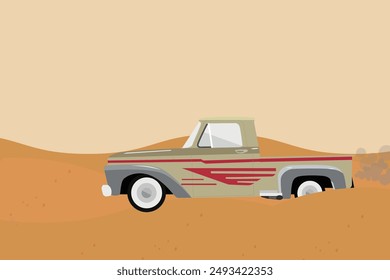 diseño artístico de coches en medio del desierto 