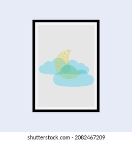 diseño artístico con luna creciente para la decoración de la pared