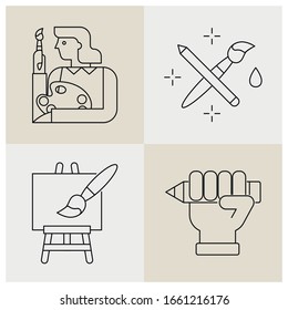 Art, design, drawing, artist vector icons