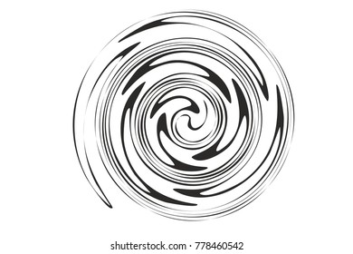 art design element spiral round circle monochrome vector 