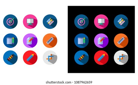 Art & design Flat Icons Set Vector 