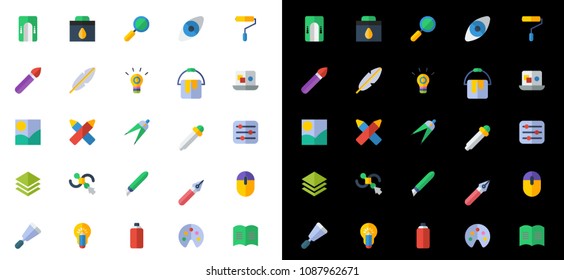 Art & design Flat Icons Set Vector 