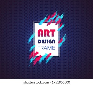 Art design frame, banner, offer. Abstract colorful brush strokes. Vector illustration. EPS 10